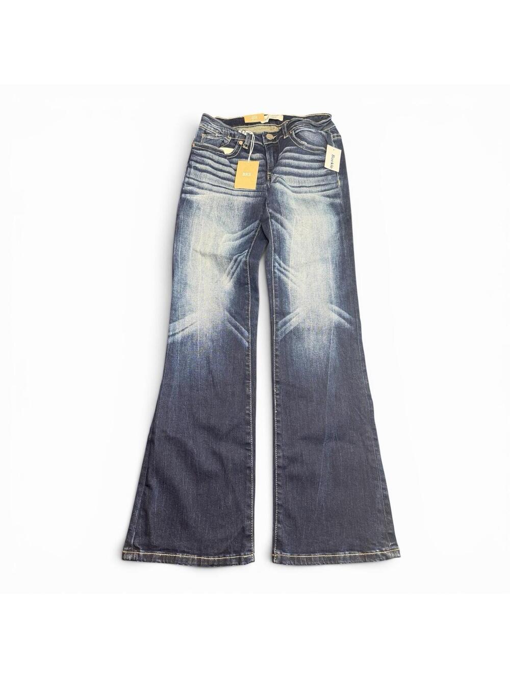 BKE Stella Jeans Womens 26R  Medium Wash Bootcut Slim Fit Low Rise Stretch